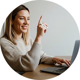 Professional woman pointing